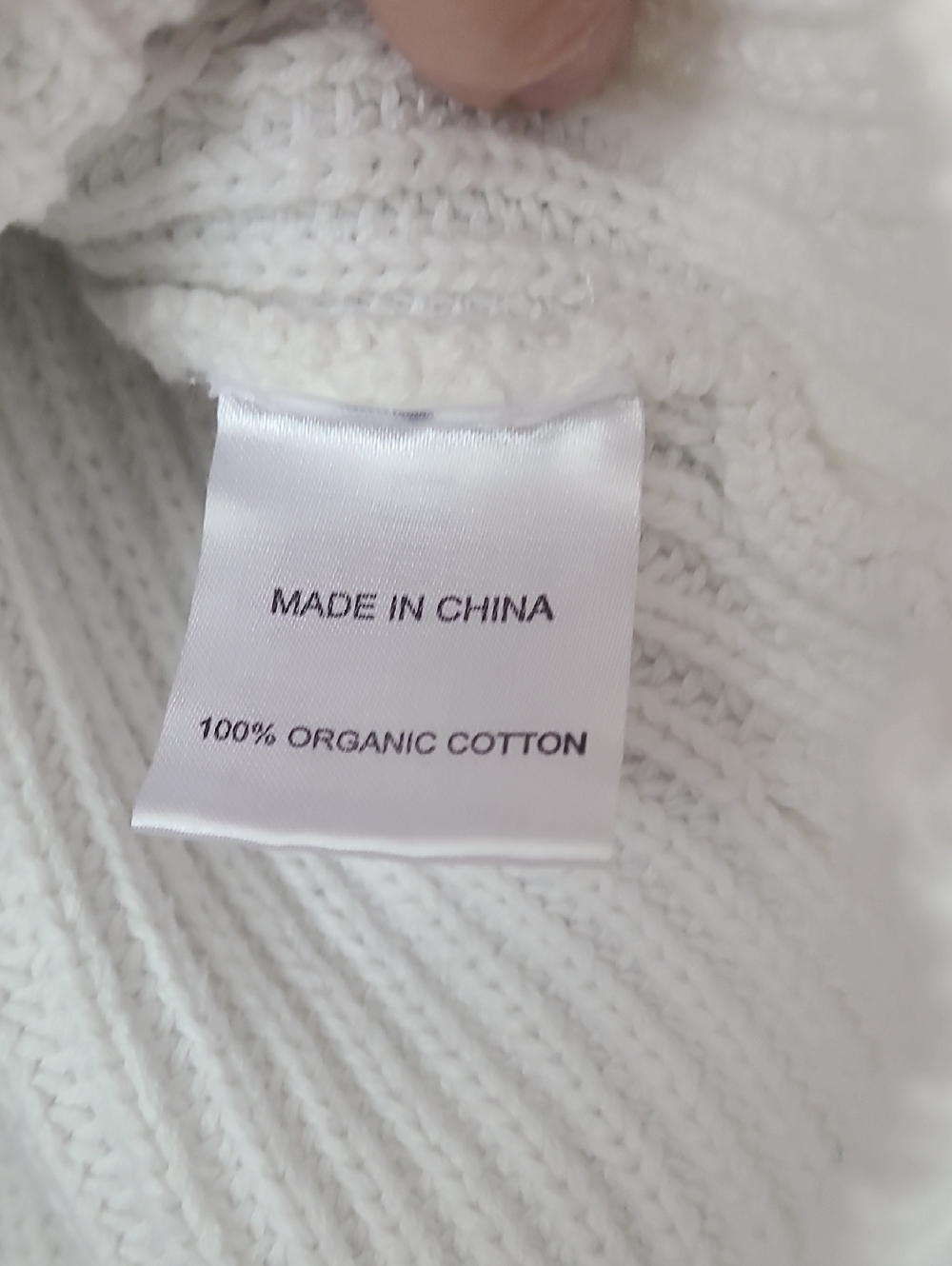 Quince 100% Organic Cotton White Knit Crewneck Sweater, S - Picture 3 of 5
